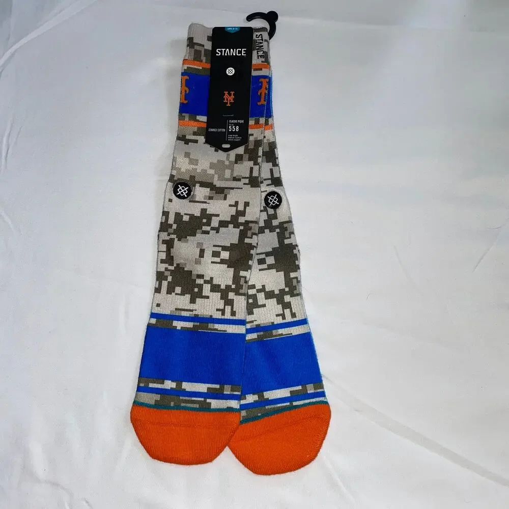 STANCE NEW YORK METS MLB CAMO CREW SOCKS SIZE L NEW